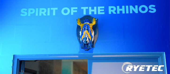 LEEDS RHINOS RECEIVE THEIR GAME-CHANGING RYETEC MINI FLAIL MOWER COLLECTOR