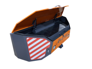 Tractor front counter weight Weightbox with full width tool box.